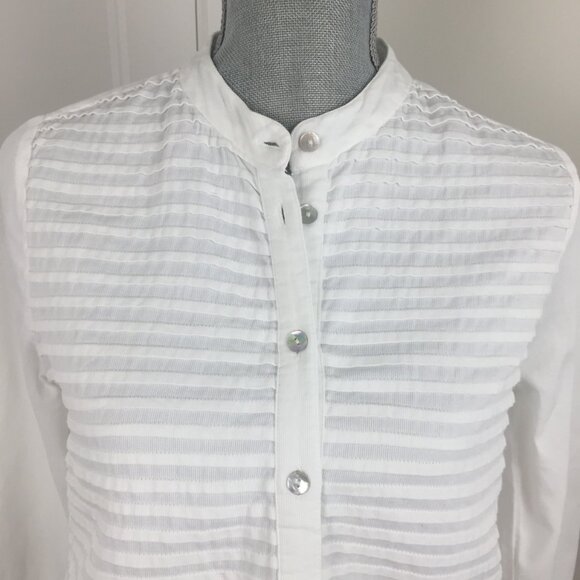 April Cornell Cotton Shirt Blouse sz S - White - Picture 1 of 8